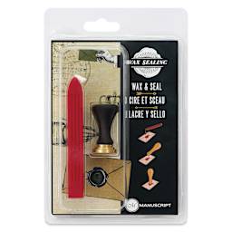 Manuscript Ceramic Mini Initial Sealing Coin Set - Letter G, front of packaging