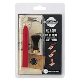 Manuscript Ceramic Mini Initial Sealing Coin Set - Letter M, front of packaging