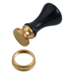 Manuscript Wax and Interchangeable Small Handle Set, black plastic handle with threaded end