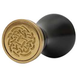 Manuscript Wax and Seal Small Ceramic Coin Set - Celtic Rose, close up