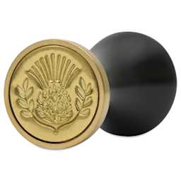 Manuscript Wax and Seal Small Ceramic Coin Set - Thistle, close up