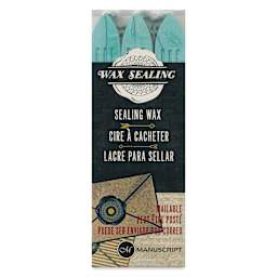 Manuscript Sealing Wax Sticks - Aqua, Pkg of 3, front of packaging