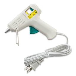 Manuscript Cool Melt Wax Gun - Side view of gun with stand and cord
