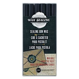 Manuscript Sealing Gun Wax Sticks - Black, Pkg of 6, front of packaging