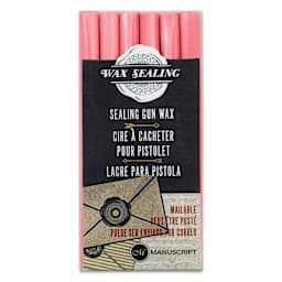Manuscript Sealing Gun Wax Sticks - Pink, Pkg of 6, front of packaging