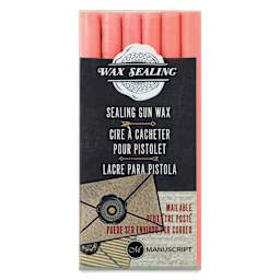 Manuscript Sealing Gun Wax Sticks - Peach, Pkg of 6, front of packaging