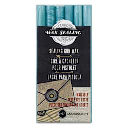 Manuscript Sealing Gun Wax Sticks - Aqua, Pkg of 6, front of packaging