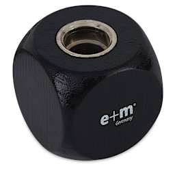 E and M Cube Lead Sharpener - Top view of Black Sharpener
