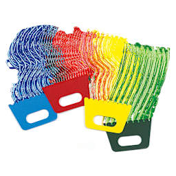 Roylco Plastic Paint Scrapers - 4 scrapers on paint showing different possible patterns