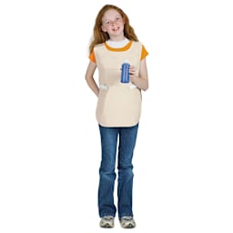 Children's Art Smock - Girl wearing smock and holding blue paint bottle