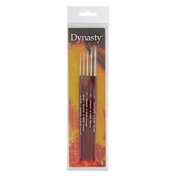 Dynasty Fine White Synthetic Brushes - Set of 2, Round, Set of 5, front of the packaging