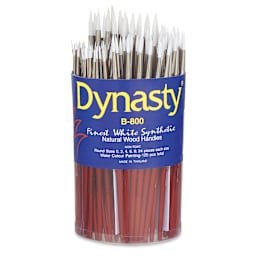 Dynasty Fine White Synthetic Brushes - Round, Canister of 120 brushes
