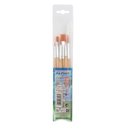 Da Vinci Junior Synthetic Brushes - Short Handle, Assorted, Set of 6, back of the packaging