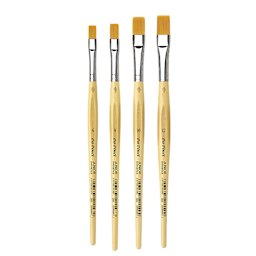 Da Vinci Junior Synthetic Brushes - Classpack of 93, 4 Flat brushes laid out