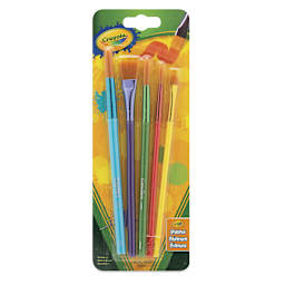 Crayola Synthetic Brush Set - Front of blister package showing 5 brushes