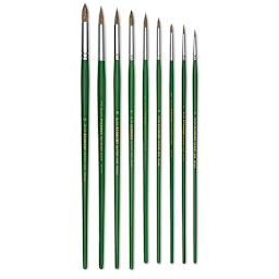 Blick Economy Ox/Pony Hair Brush Set - Round, Long Handle, Set of 9