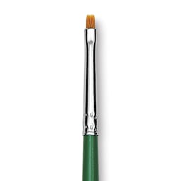 Blick Economy Golden Taklon Brush - Bright, Long Handle, Size 0 close up