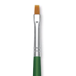 Blick Economy Golden Taklon Brush - Bright, Long Handle, Size 4 close up