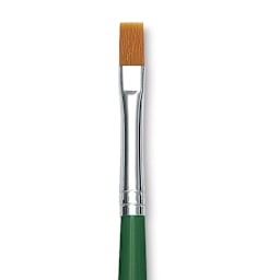 Blick Economy Golden Taklon Brush - Bright, Long Handle, Size 8 close up