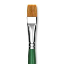 Blick Economy Golden Taklon Brush - Bright, Long Handle, Size 14 close up