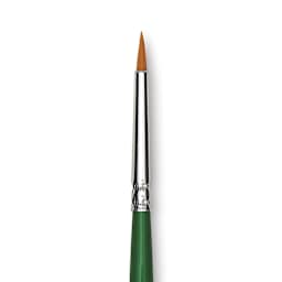 Blick Economy Golden Taklon Brush - Round, Long Handle, Size 0 close up