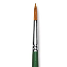 Blick Economy Golden Taklon Brush - Round, Long Handle, Size 4 close up