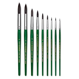 Blick Economy Camel Hair Brush Set - Round, Short Handle, Set of 9