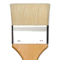 Blick Scholastic White Bristle Brush - Gesso, 3" close up