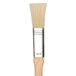 Blick Scholastic White Bristle Brush - Gesso, 1/2" close up