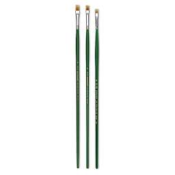 Blick Economy Golden Nylon Brush Set - Bright, Long Handle 3 of the 6 brushes