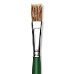 Blick Economy Golden Nylon Brush - Bright, Long Handle, Size 14 close up