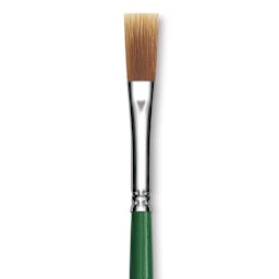 Blick Economy Golden Nylon Brush - Flat, Long Handle, 1/4" close up