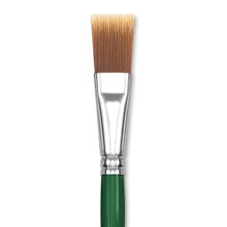Blick Economy Golden Nylon Brush - Flat, Long Handle, 3/4" close up