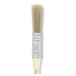 Blick Economy White Bristle Brush - Gesso, 1/2" close up