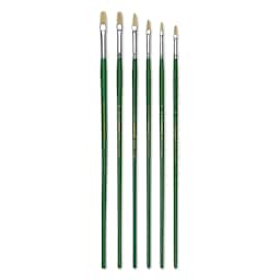 Blick Economy White Bristle Brush Set - Filbert, Set of 6