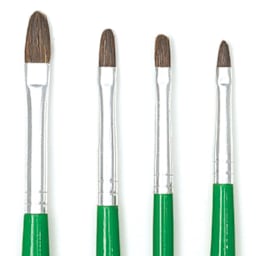 Blick Economy Sable Brush Set - Filbert, Long Handle, Set of 4 close up
