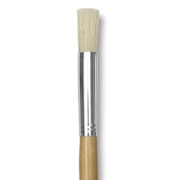 Blick Economy White Bristle Brush - Stencil, 1/2" close up