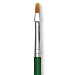 Blick Economy Golden Taklon Brush - Flat, Long Handle, Size 2 close up