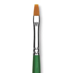 Blick Economy Golden Taklon Brush - Flat, Long Handle, Size 4 close up