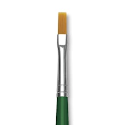 Blick Economy Golden Taklon Brush - Flat, Long Handle, Size 6 close up