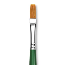 Blick Economy Golden Taklon Brush - Flat, Long Handle, Size 8 close up
