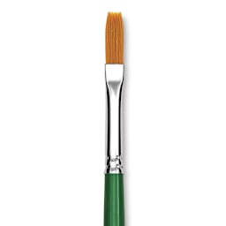 Blick Economy Golden Taklon Brush - Flat, Long Handle, Size 10 close up