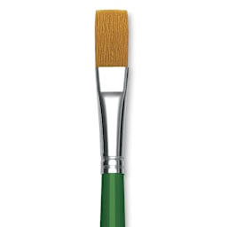 Blick Economy Golden Taklon Brush - Flat, Long Handle, Size 14 close up