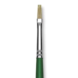 Blick Economy White Bristle Brush - Flat, Size 0 close up