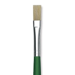 Blick Economy White Bristle Brush - Flat, Size 10 close up