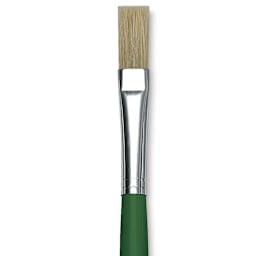 Blick Economy White Bristle Brush - Flat, Size 12 close up