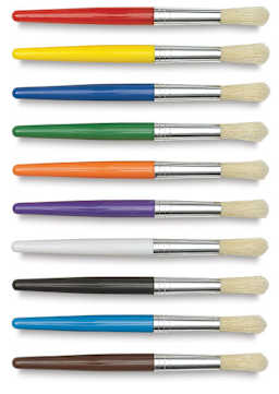 Chubby Brushes - Package of 10 with metal ferrules shown horizontally