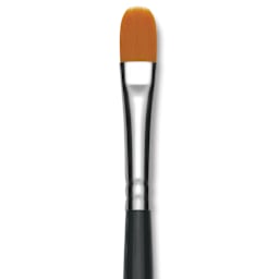 Dynasty Finest Golden Synthetic Brush - Filbert, Size 8, close-up