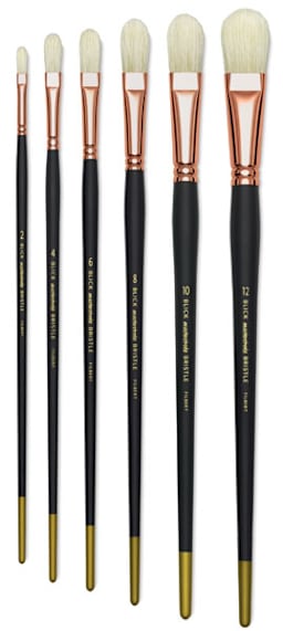 Blick Masterstroke Interlocking Bristle Brushes - Filberts, Set of 6