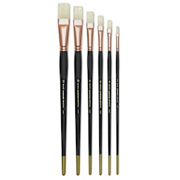 Blick Masterstroke Interlocking Bristle Brush Set - Flat, Long Handle, Set of 6